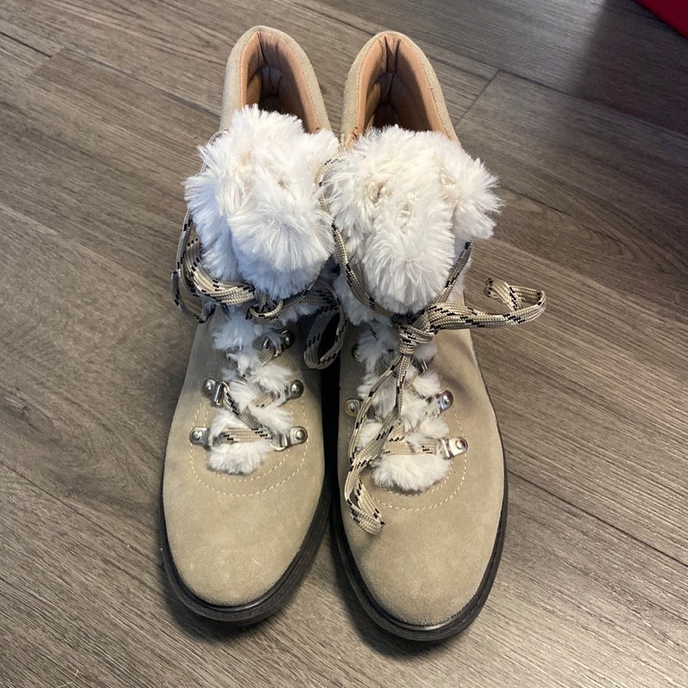 Sam Edelman Darrah 2 Tan Suede Lace Up Ankle Boots - Picture 2 of 8